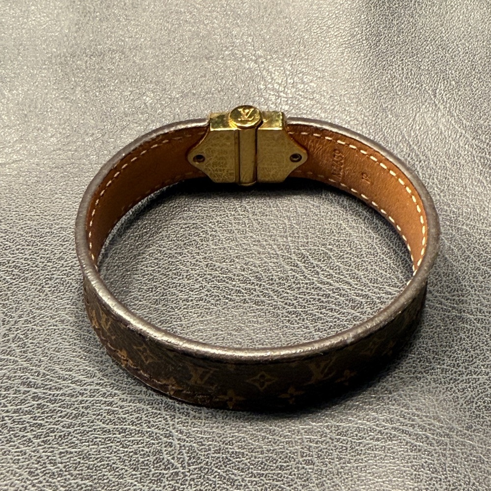 Louis Vuitton Monogram Canvas Bracelet with Gold-Tone Accents - Picture 6 of 8